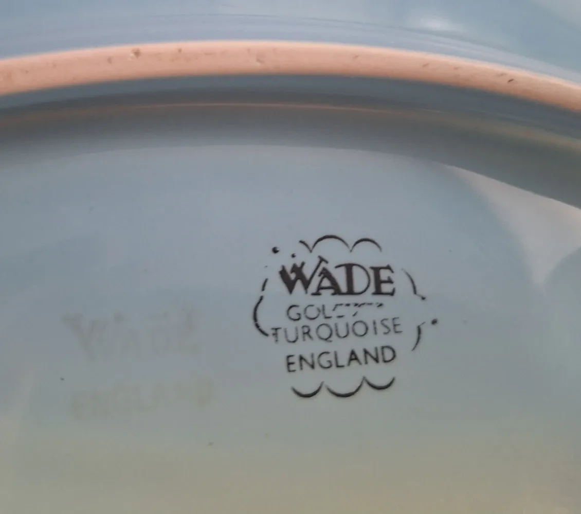Vintage 1950s Wade Golden Turquoise England Dish image indicator(3)