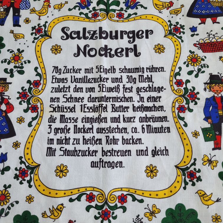 Vintage 23" x 19" Salzburger Nockerl Recipe Red  Tea Towel - photo 4