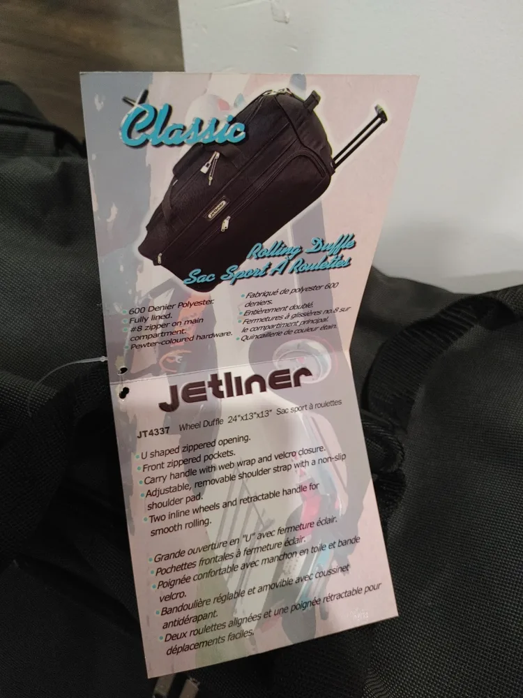 🧡BRAND NEW! LARGE ROLLING TRAVEL DUFFLE BAG & HANDLE image indicator(3)