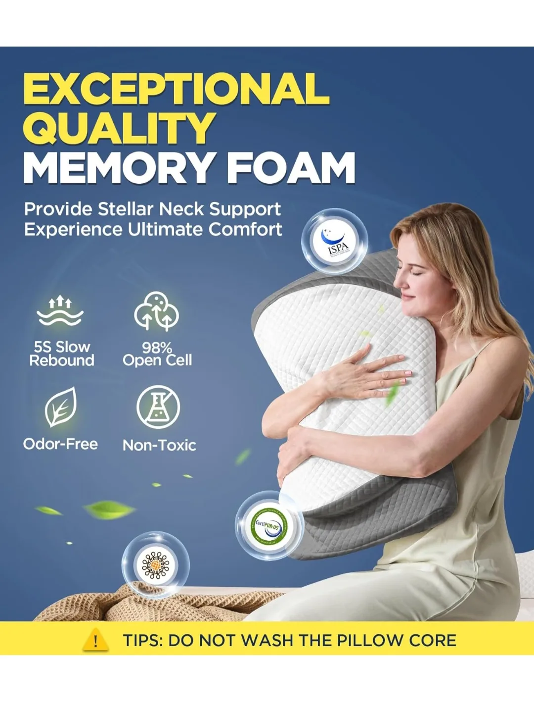 Memory Foam Pillow - Exceptional Quality Neck Support image indicator(5)