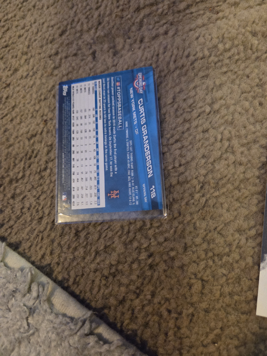 Curtis Granderson Topps Baseball Card - photo 2