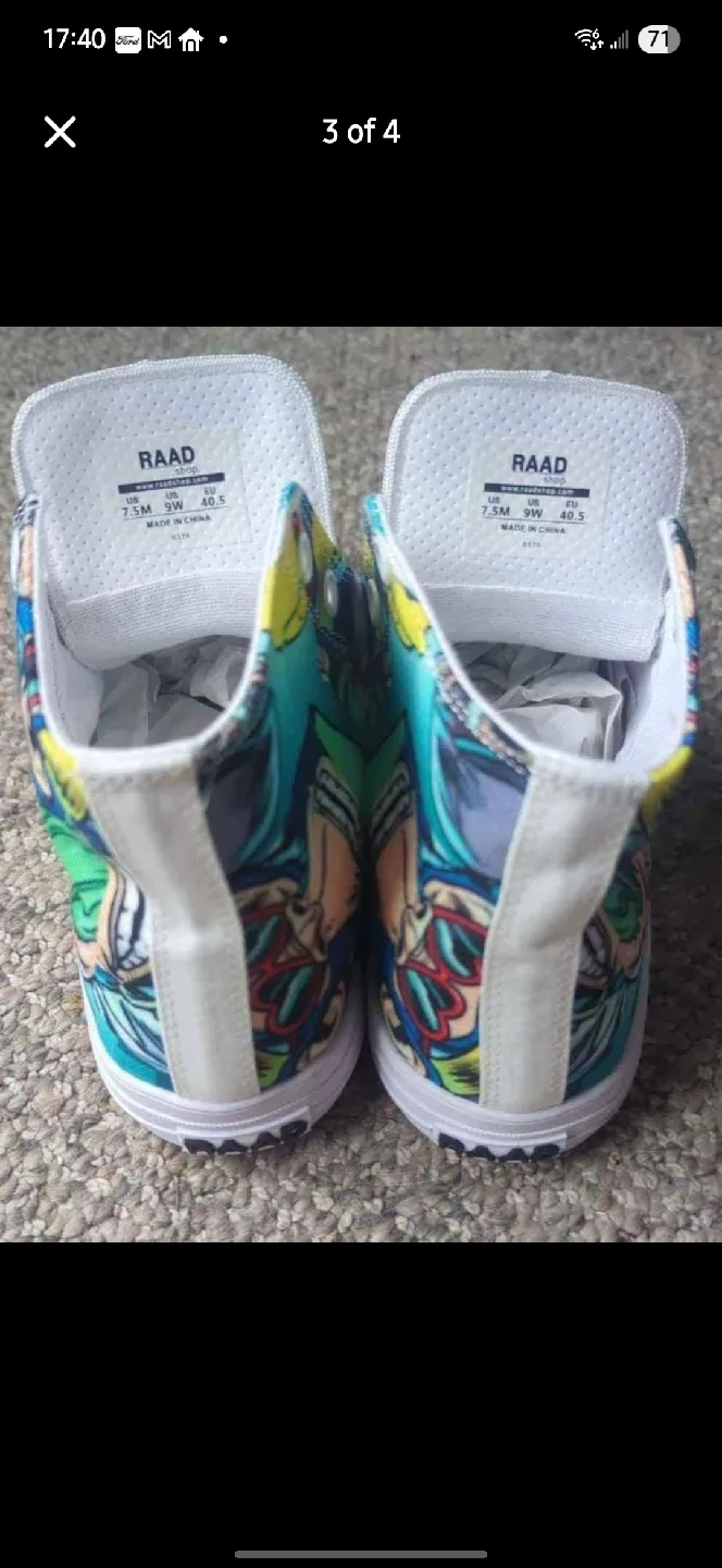 RAAD Shop Graphic High Top Sneakers - US 7.5 Unisex image indicator(3)