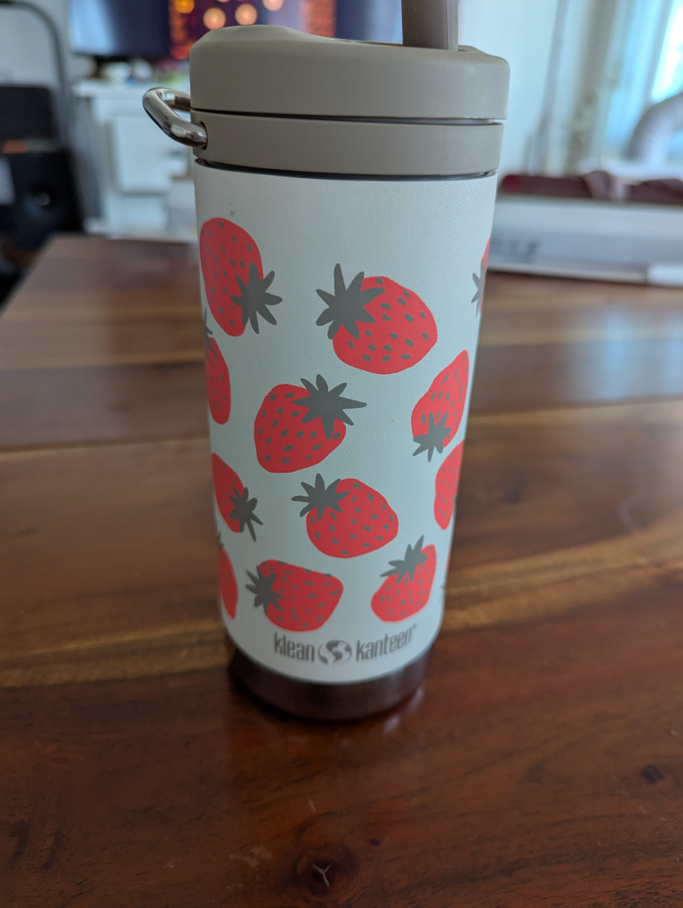 Unused Klean Kanteen Kid Classic Straw 12oz - Strawberries - photo 2