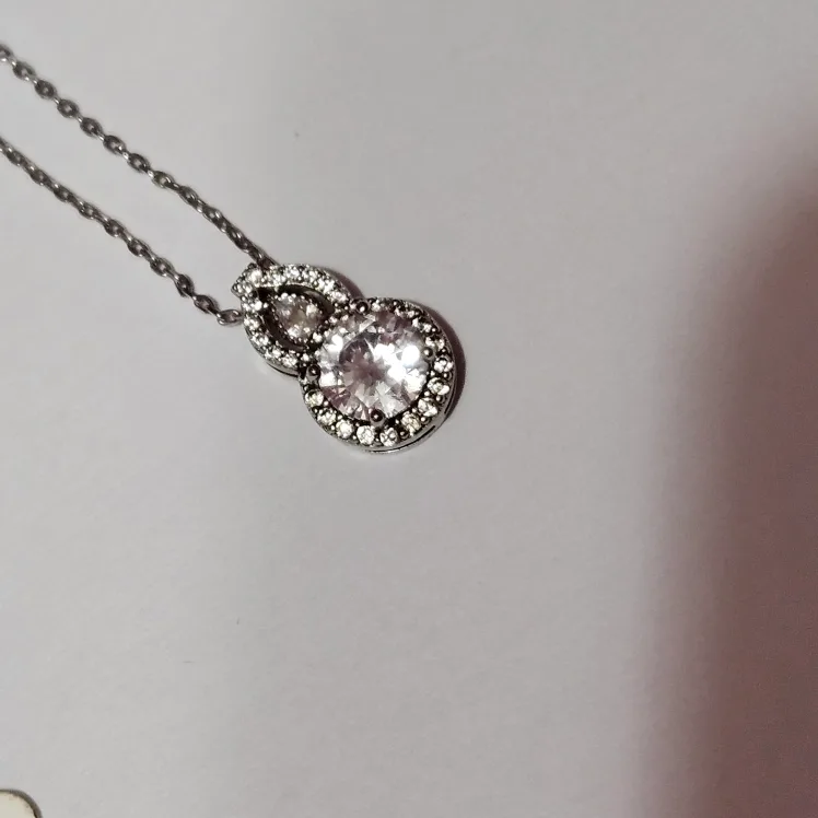 Silver Necklace with Cubic Zirconia Pendant image indicator(3)