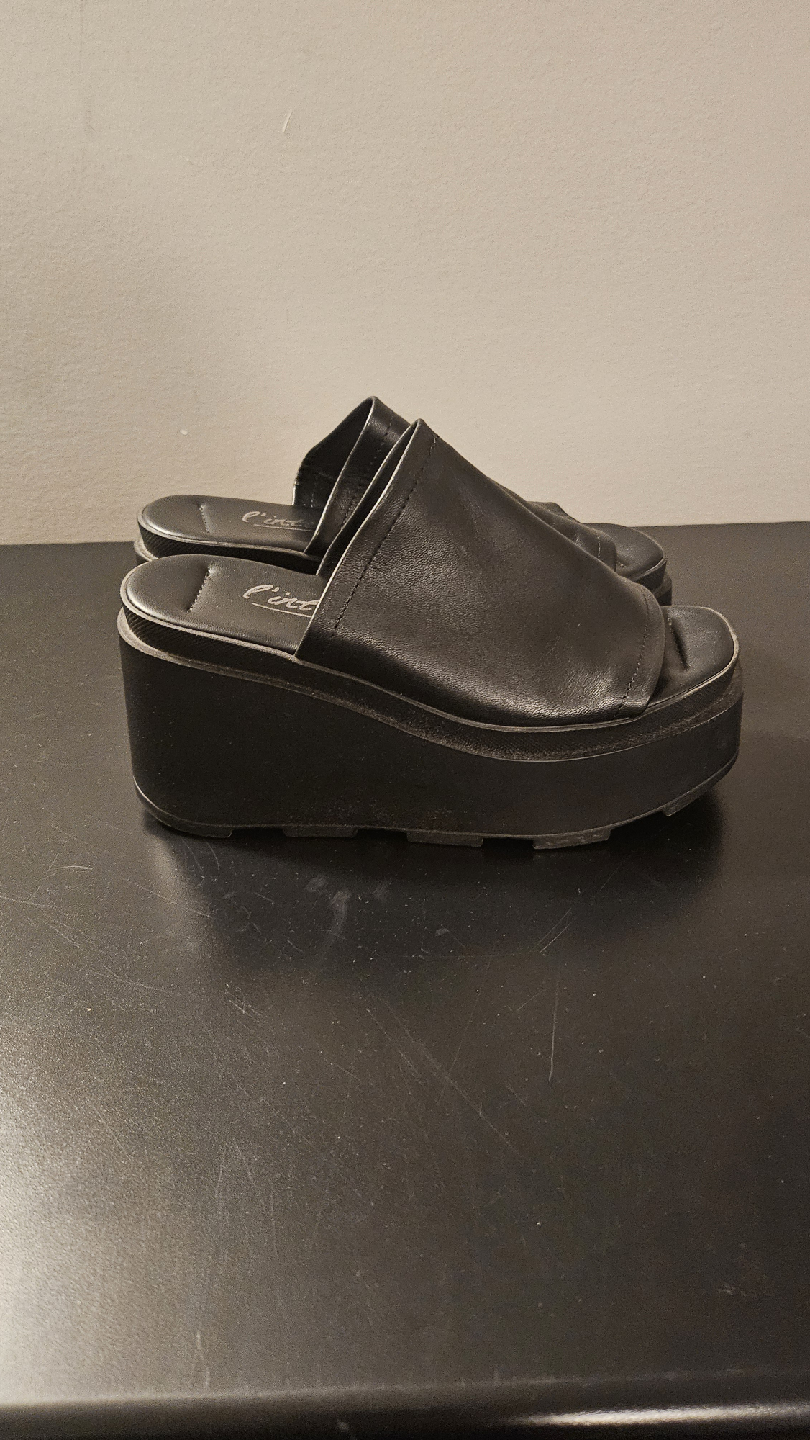 Lintervalle Black Leather wedge  Mules - photo 2