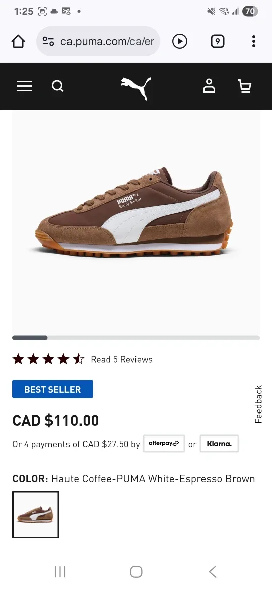 Brand New Puma Easy Rider S&N Wns Coffee Brown - Size 10 image indicator(5)