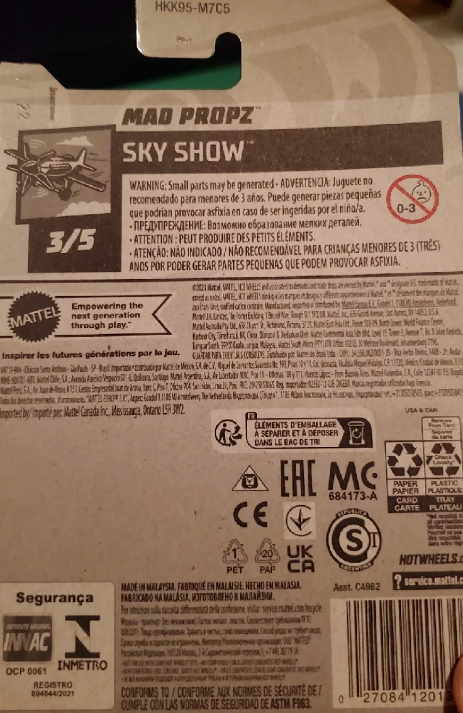 Hot Wheels Mad Propz Sky Show Diecast Plane image indicator(4)