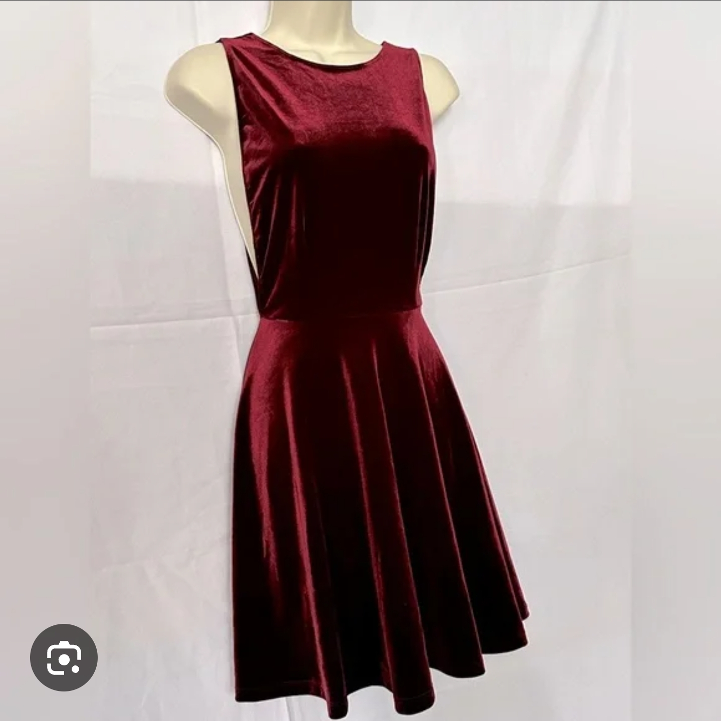 Burgundy Velvet Sleeveless Dress