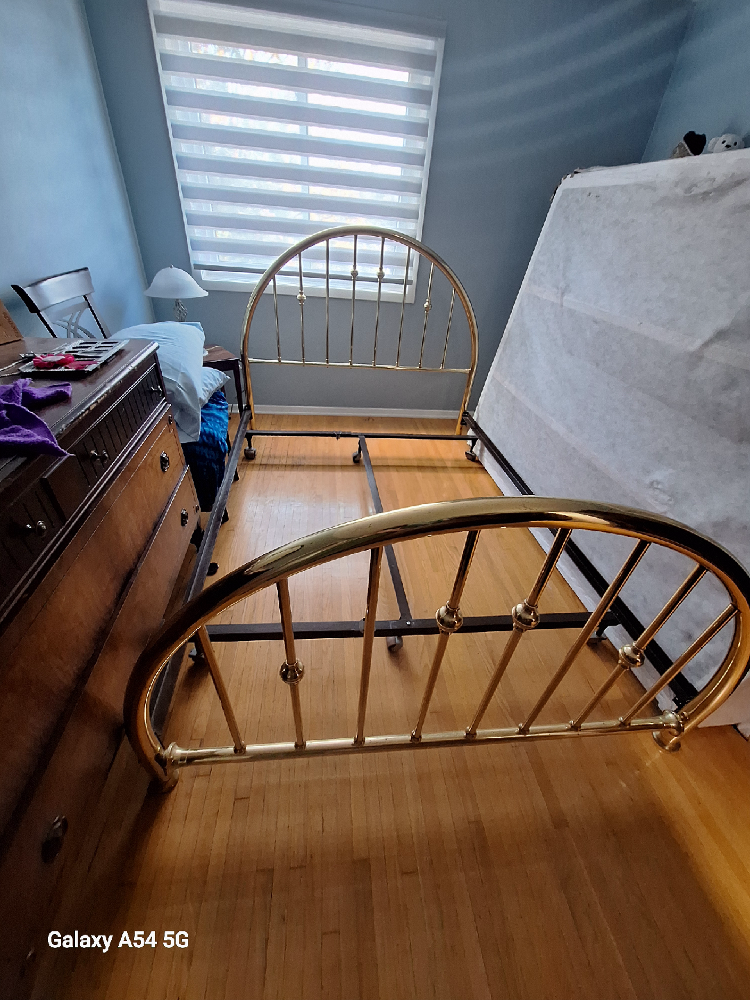Vintage Brass-Tone Bed Frame
