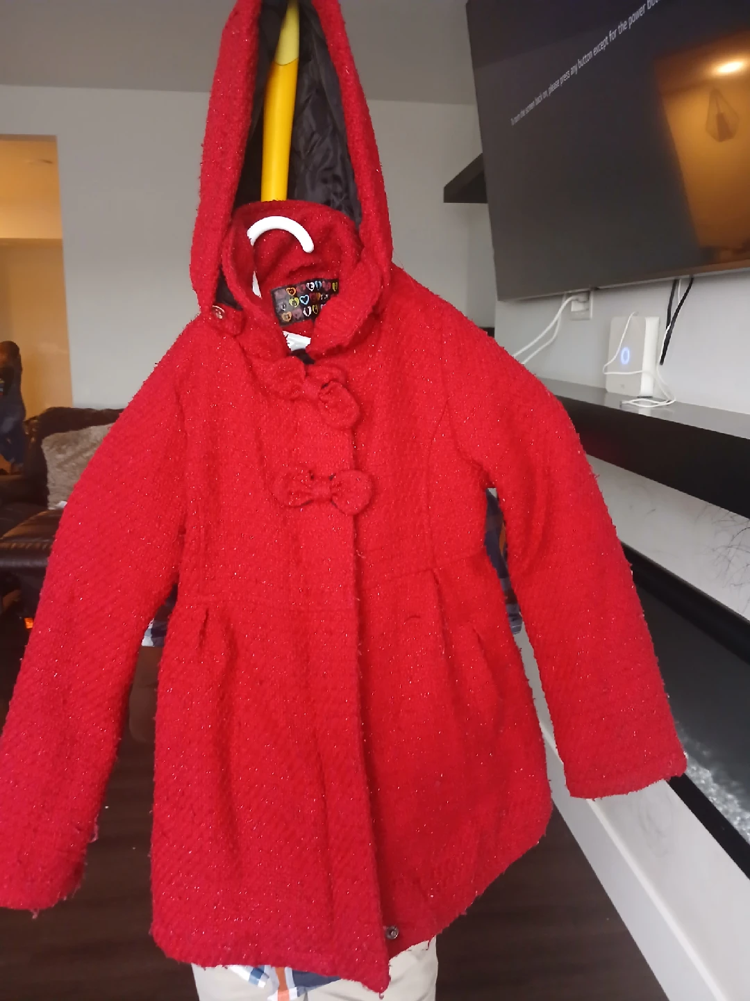 Red Girls' Hooded Coat