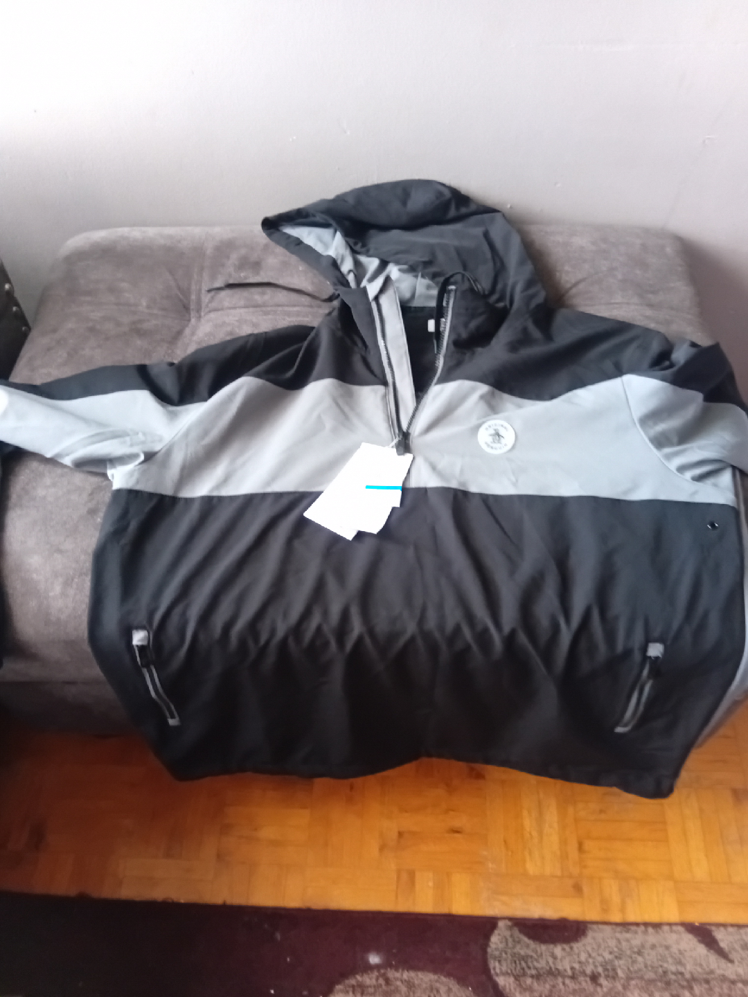 Original Penguin Black & Grey Pullover Windbreaker