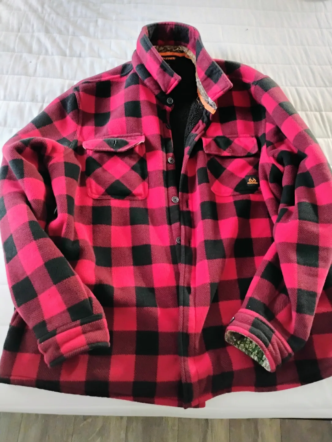Realtree Red/Black Plaid Fleece Shirt