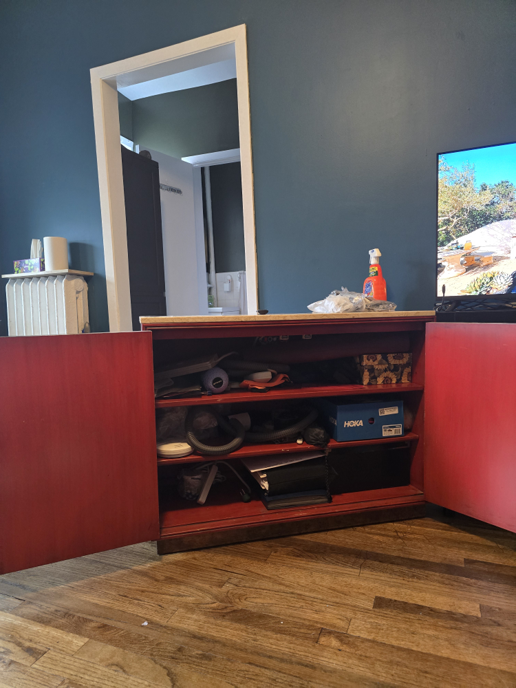 Red and Gold Accent Cabinet - photo 2