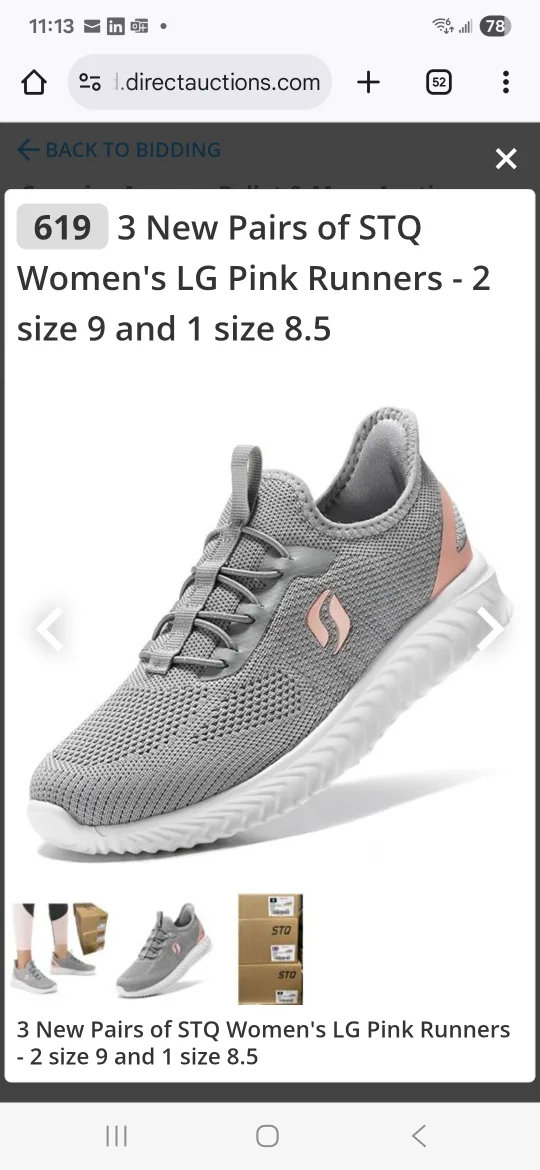 STQ Women's LG Pink Runners - Sizes 9 & 8.5 image indicator(2)