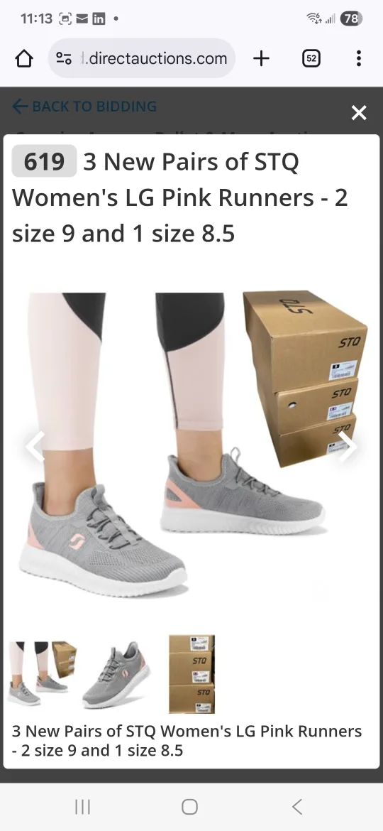 STQ Women's LG Pink Runners - Sizes 9 & 8.5 image indicator(3)