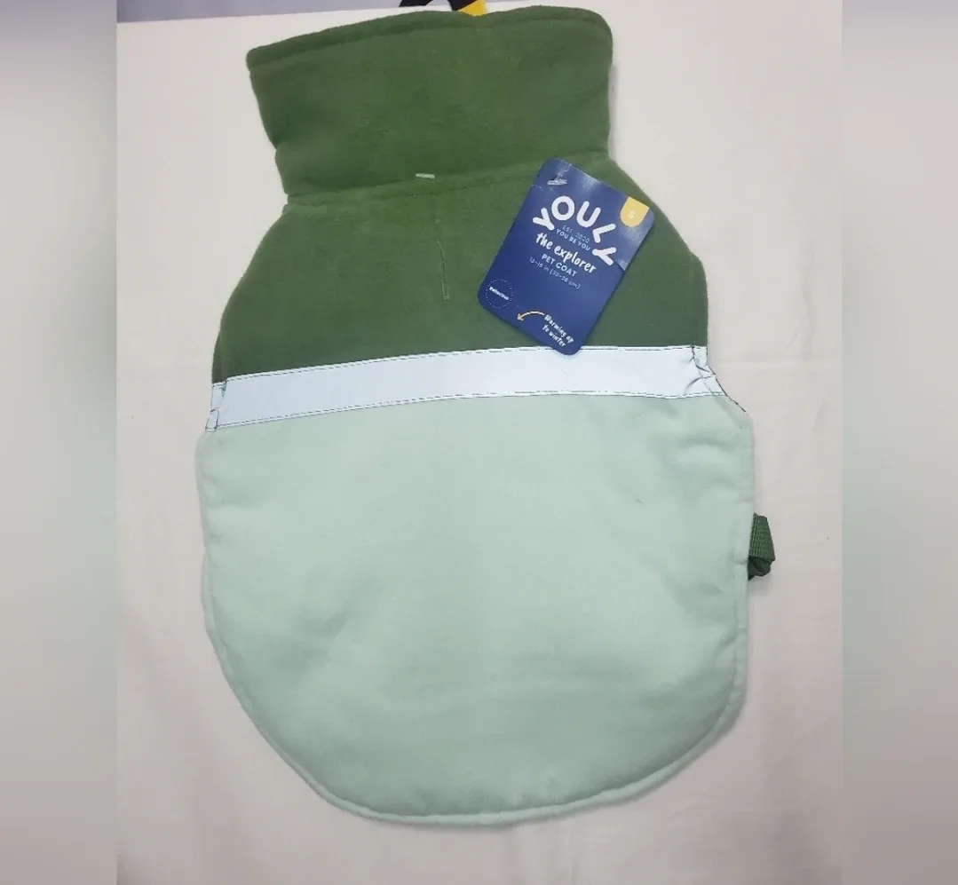 Youly Green and Blue The Explorer Reflective Pet Coat Size Small image indicator(5)