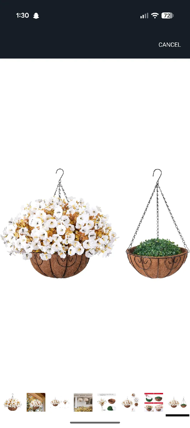 Hanging Flower Basket with Silk Flowers image indicator(7)