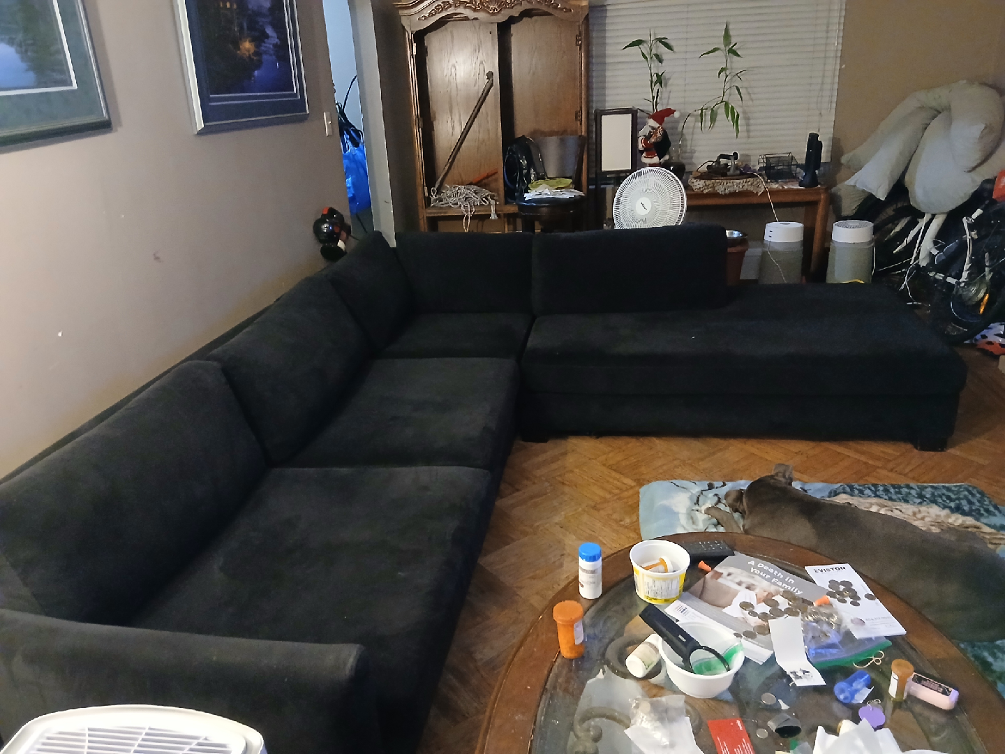 very large black Sectional Sofa