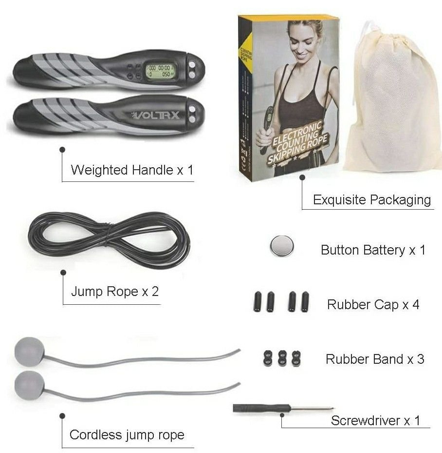VOLTRX Counting Jump Rope with Corded or Cordless Jumping - photo 4