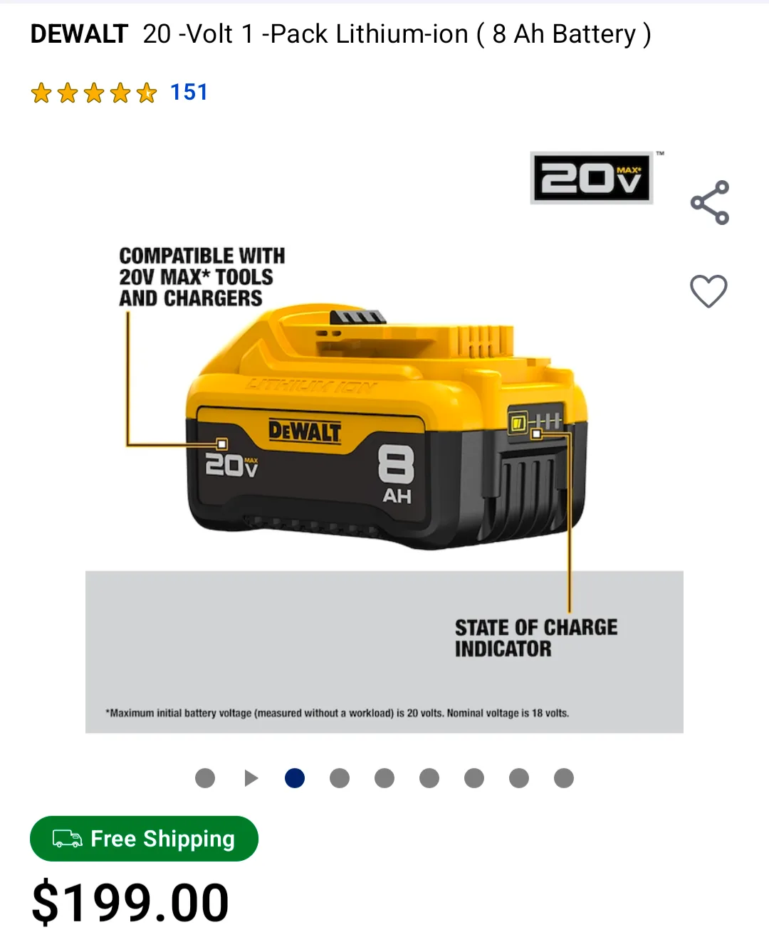 20V Max DeWalt XR - High Torque 1/2" Impact Wrench PRO Combo image indicator(3)