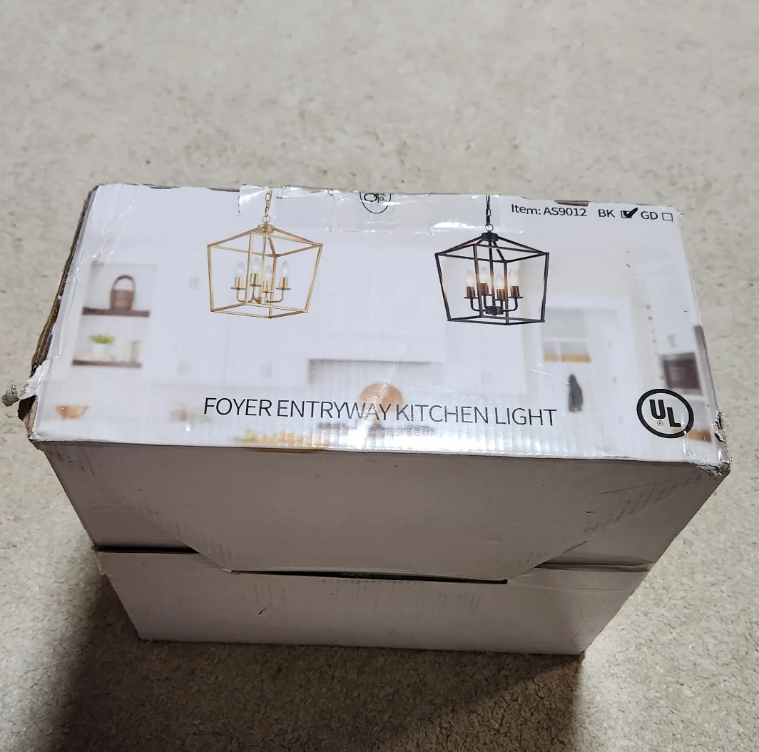 AMZASA UL Listed Black Industrial 4 Light ceiling light(NEW) image indicator(7)