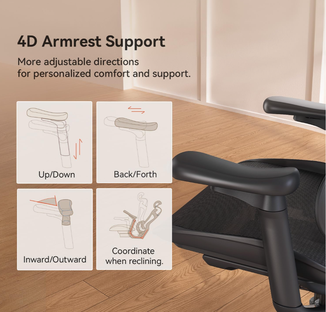 Ergonomic Mesh Office Chair with 4D Armrest - photo 5