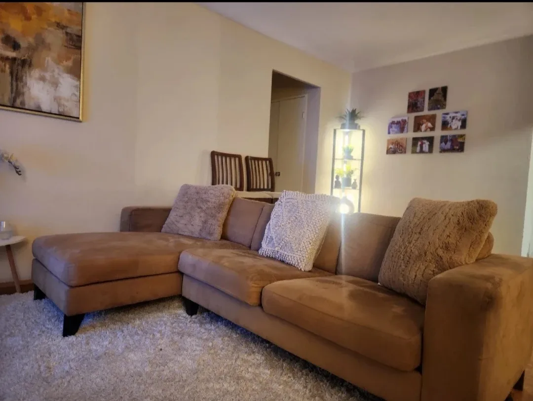 Brown Sectional Sofa with Chaise Lounge thumbnail