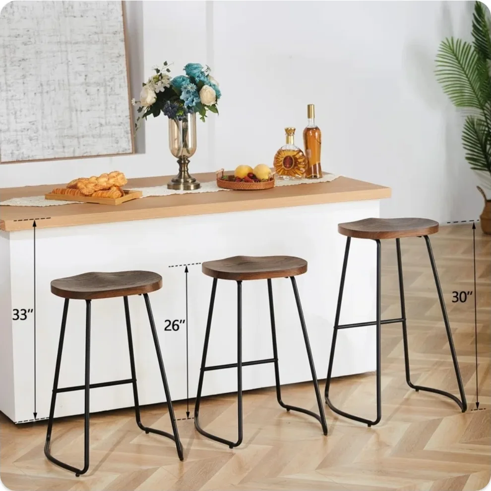 Set of 4pcs. Saddle Seat Bar Stools image indicator(5)