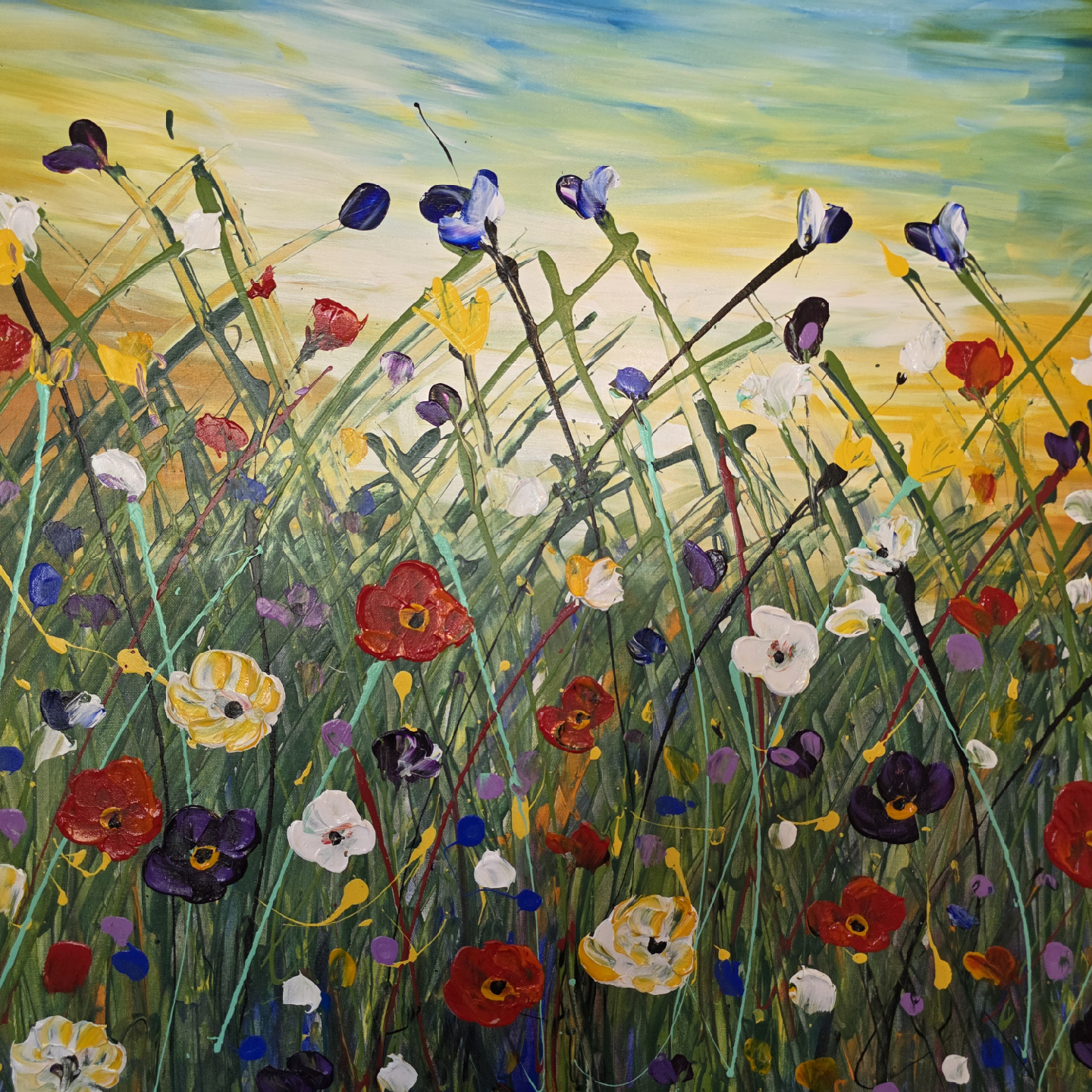 Original hand-painted painting by local artist Wild flowers - photo 3
