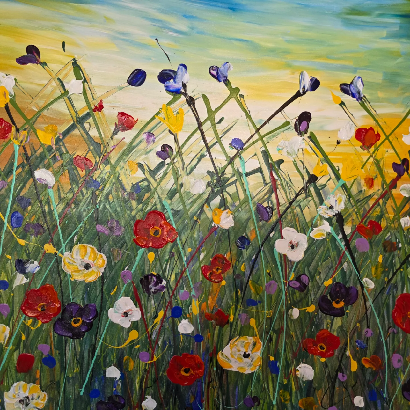 Original hand-painted painting by local artist Wild flowers image indicator(3)