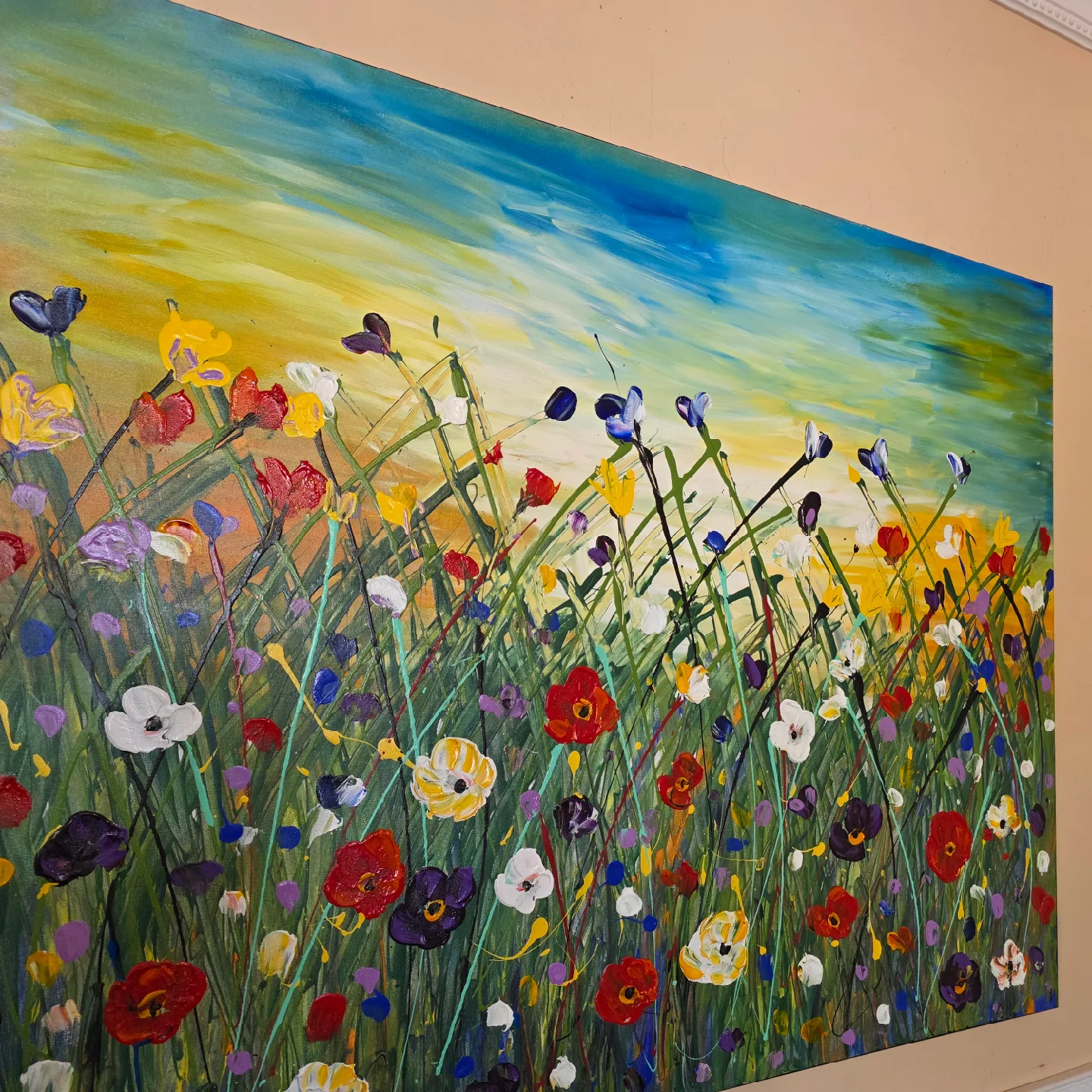Original hand-painted painting by local artist Wild flowers image indicator(4)