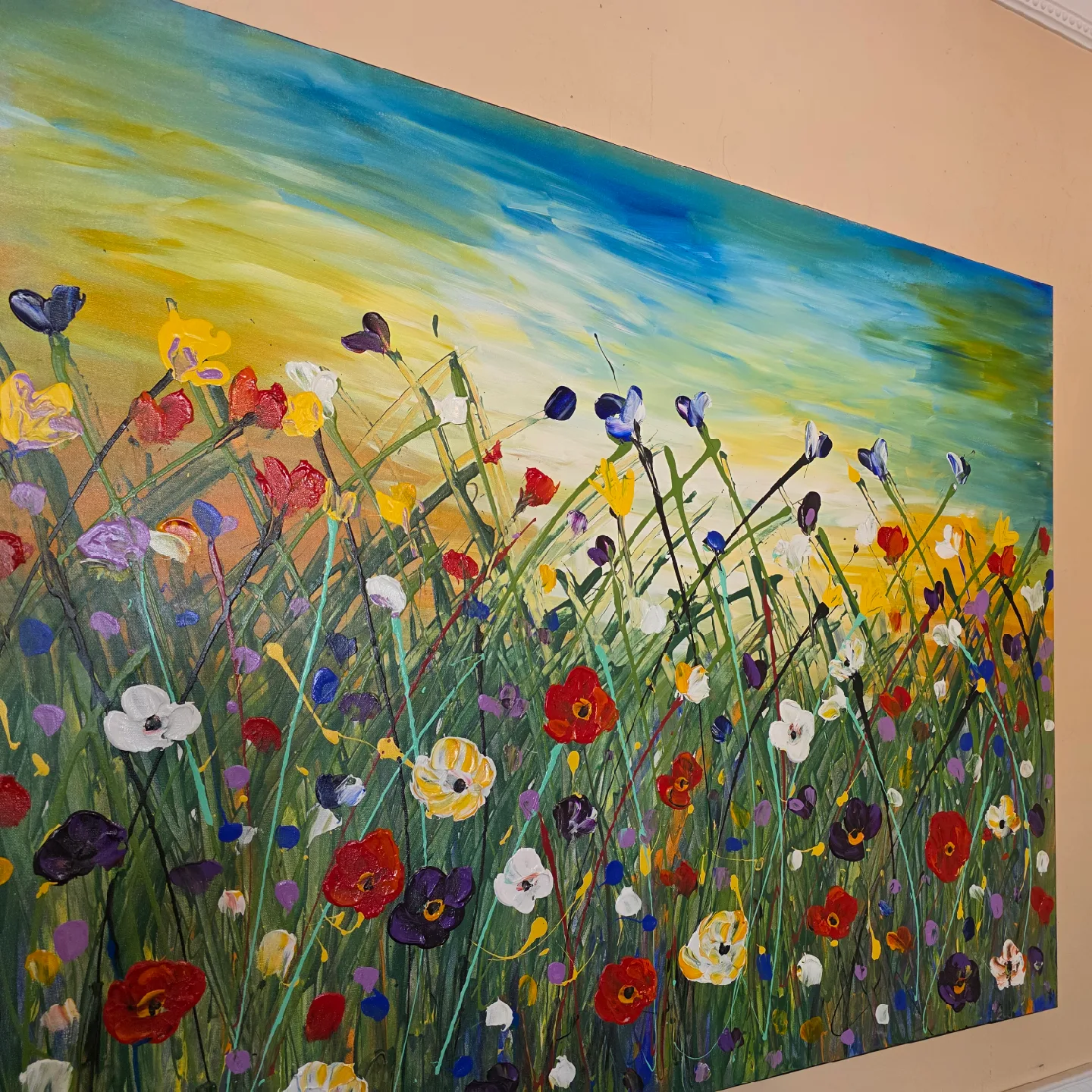 Original hand-painted painting by local artist Wild flowers image indicator(5)