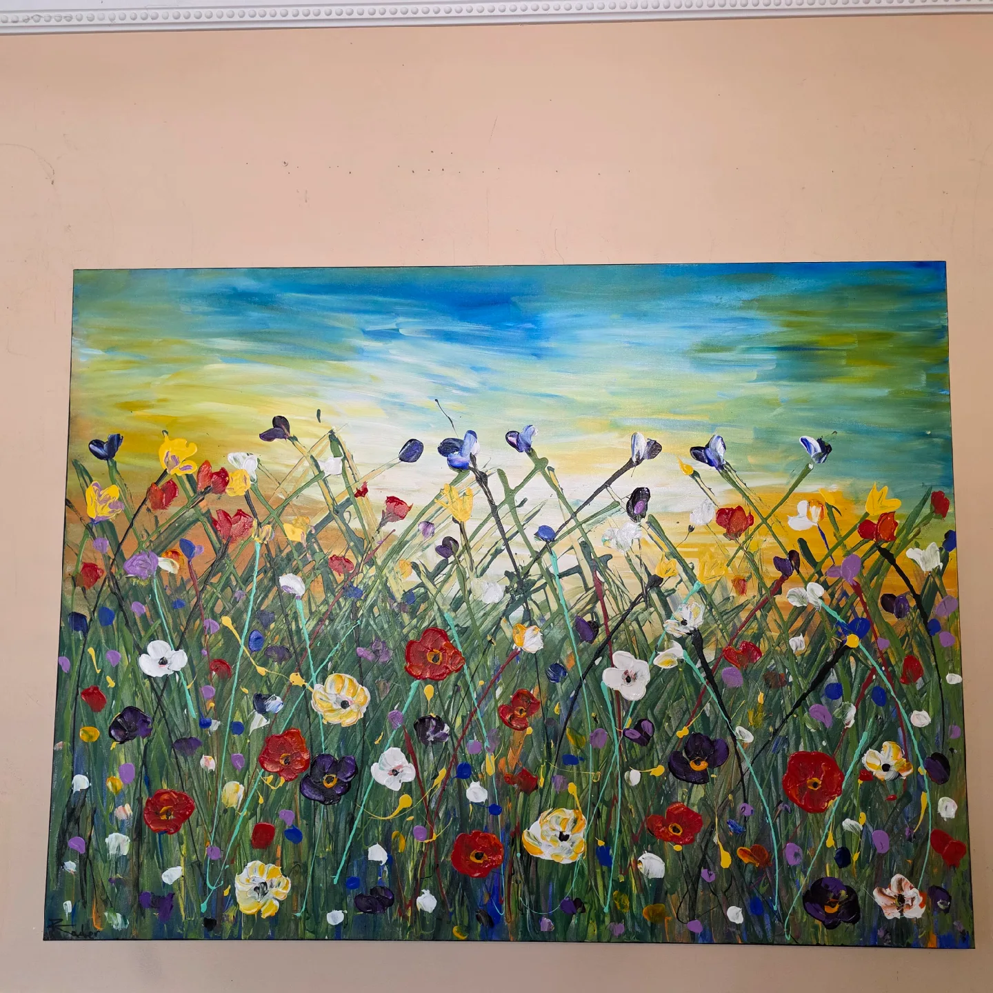 Original hand-painted painting by local artist Wild flowers image indicator(6)