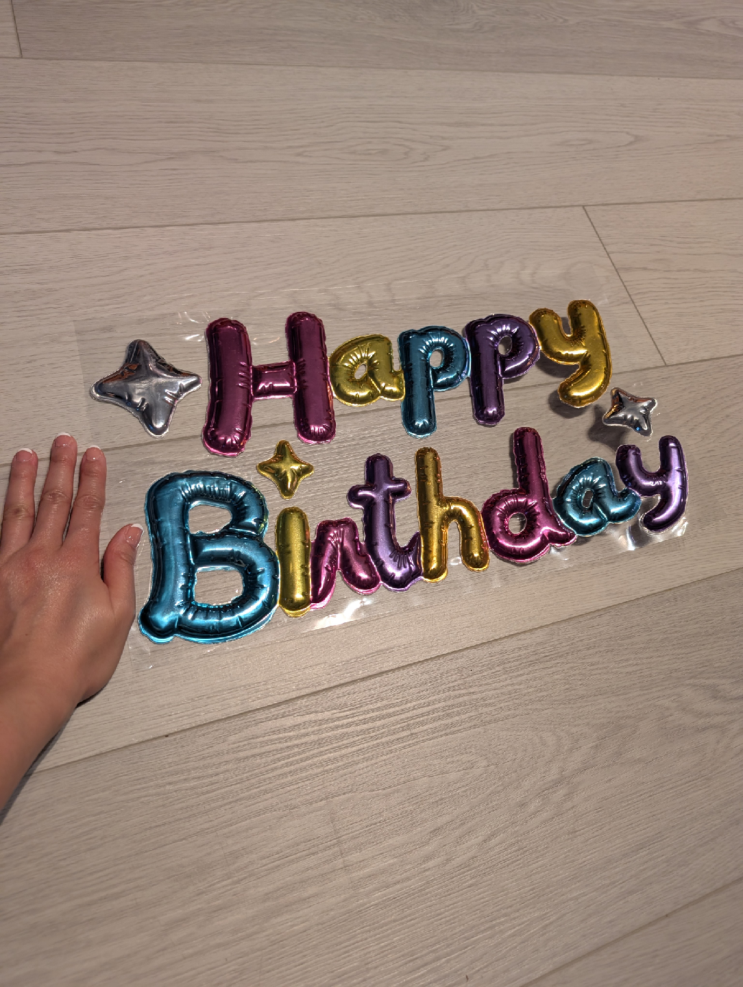 "Happy Birthday" Metallic Balloon Sticker Decor Set