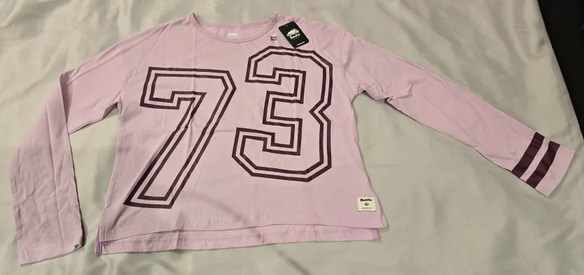 NEW! Girls Roots Lilac Long Sleeve T-shirt - Size 13 - 14 (XXL) thumbnail