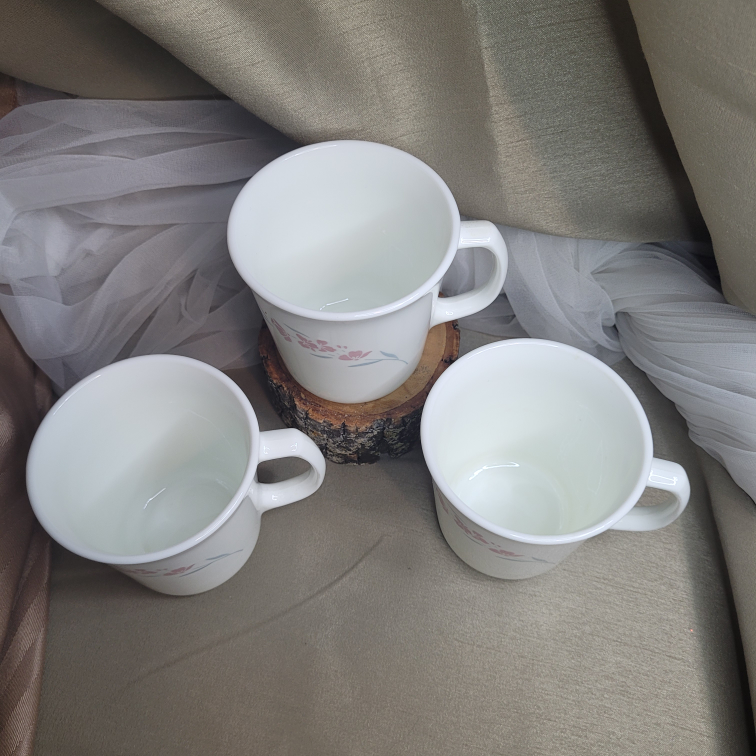 Corelle "SILK BLOSSOMS" Corning Ware  Set of 3  Coffee Tea Cups - photo 3