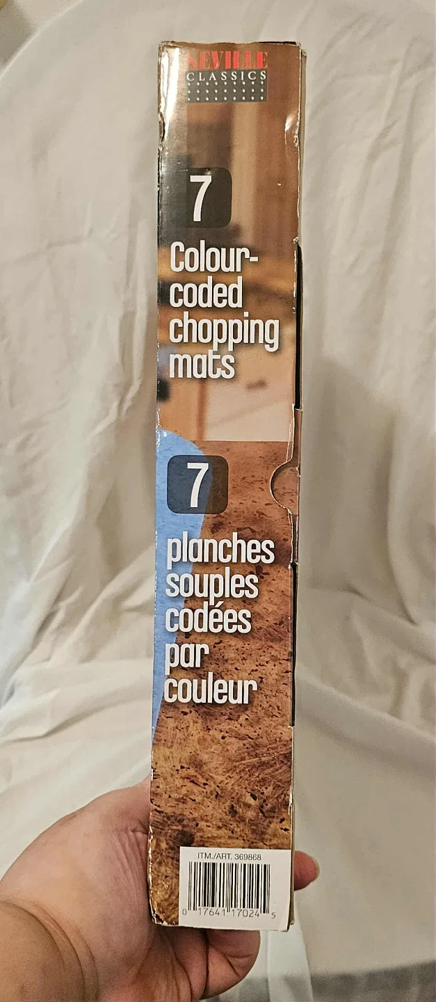 Multi-Coloured Seville Classics 7 Colour-Coded Chopping Mats image indicator(5)