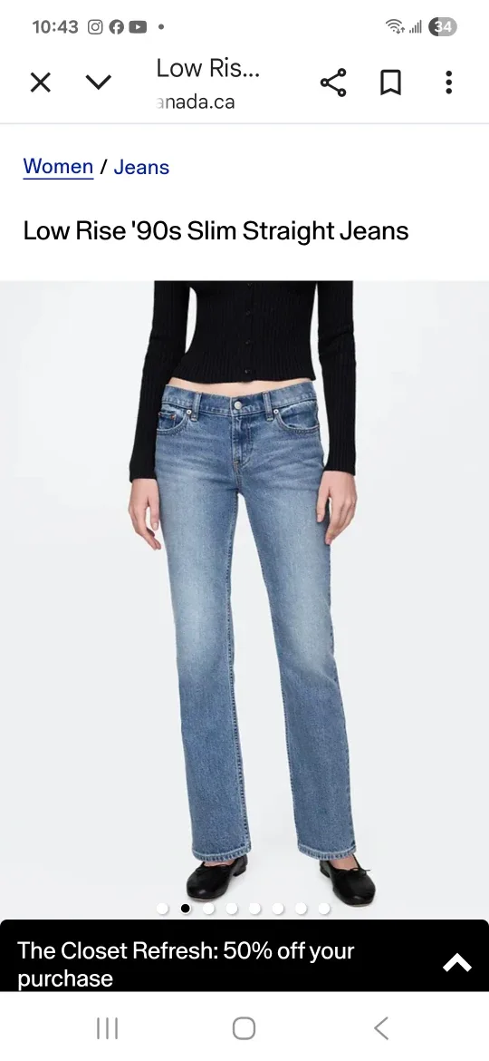 NEW GAP 90s style Straight Jeans - Size 25