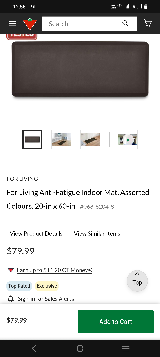 2 pieces of For Living Anti-Fatigue Indoor Mat 20-in x 60-in