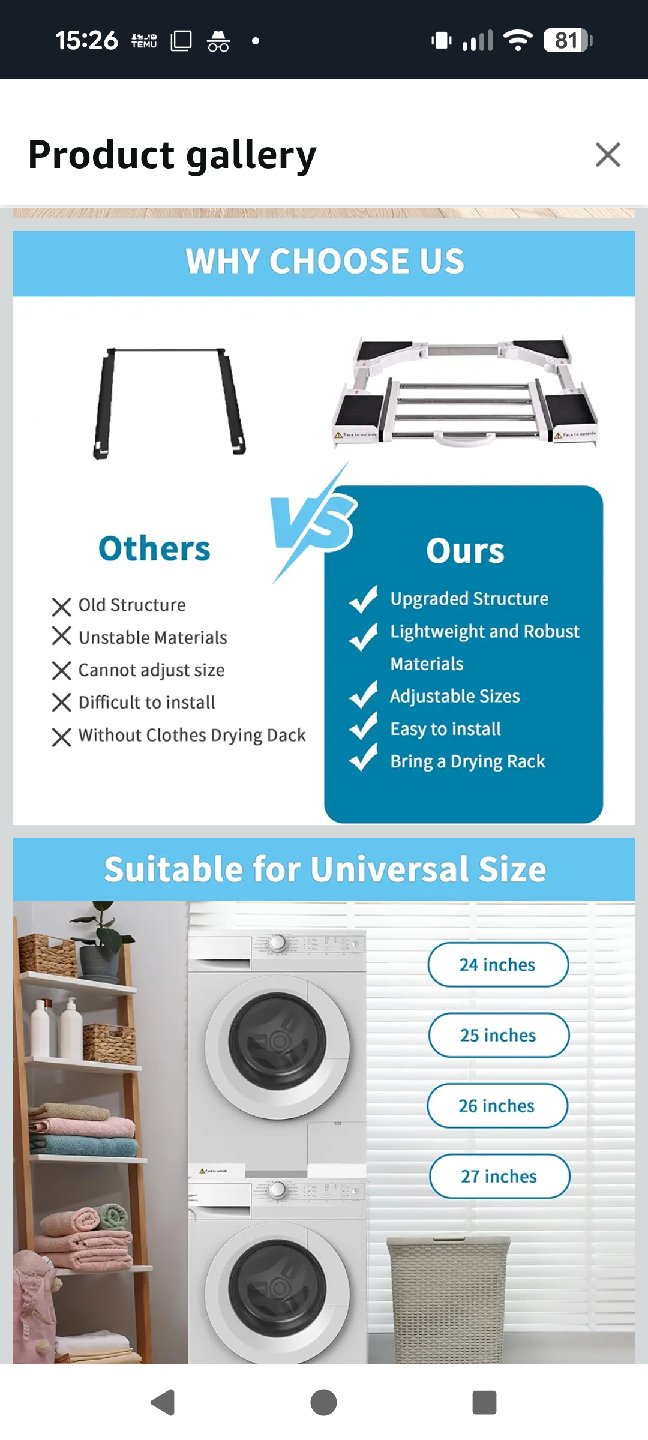 Washer Dryer Stacking Kit, Universal 20 - 29.92 inch