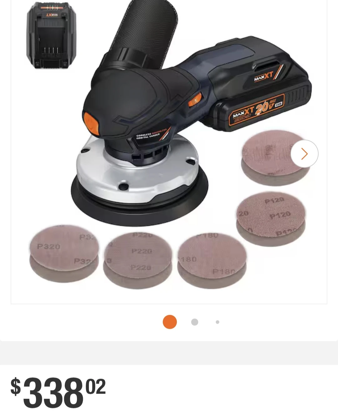 MAX XT MOS20VC Cordless Orbital Sander w/ Charger