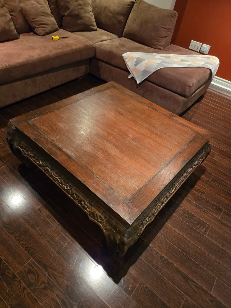 Antique Carved Wood Coffee Table image indicator(3)