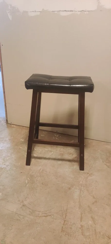 Pair of Black Leatherette Bar Stools image indicator(2)