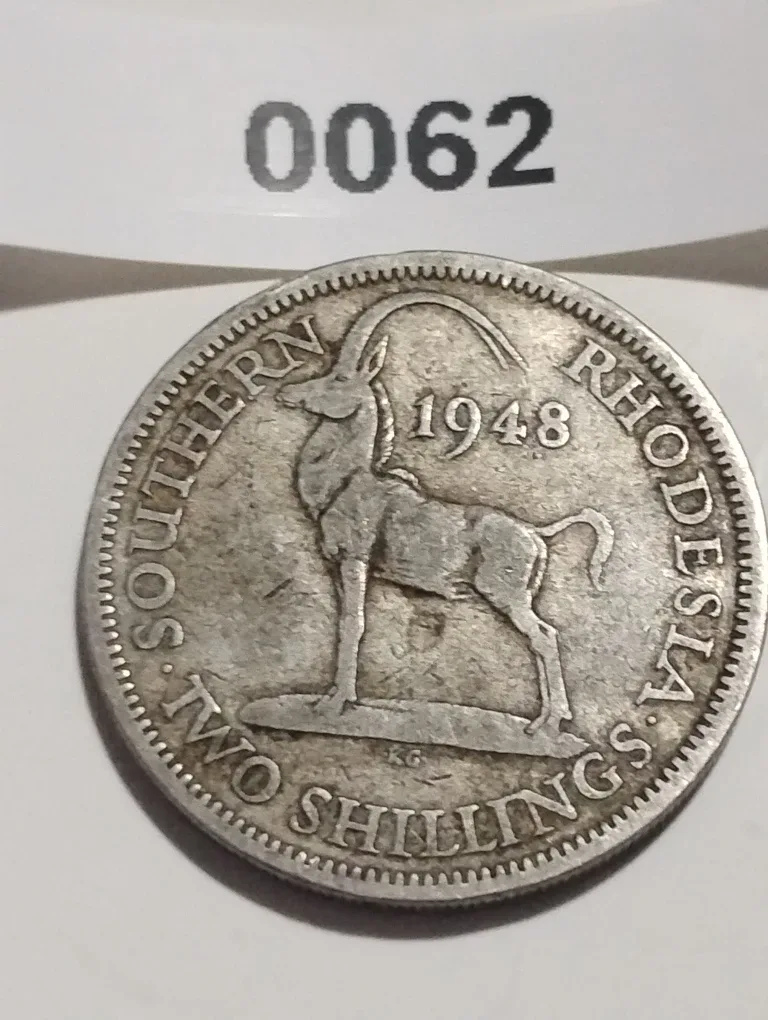 1948 Southern Rhodesia Two Shillings Coin thumbnail