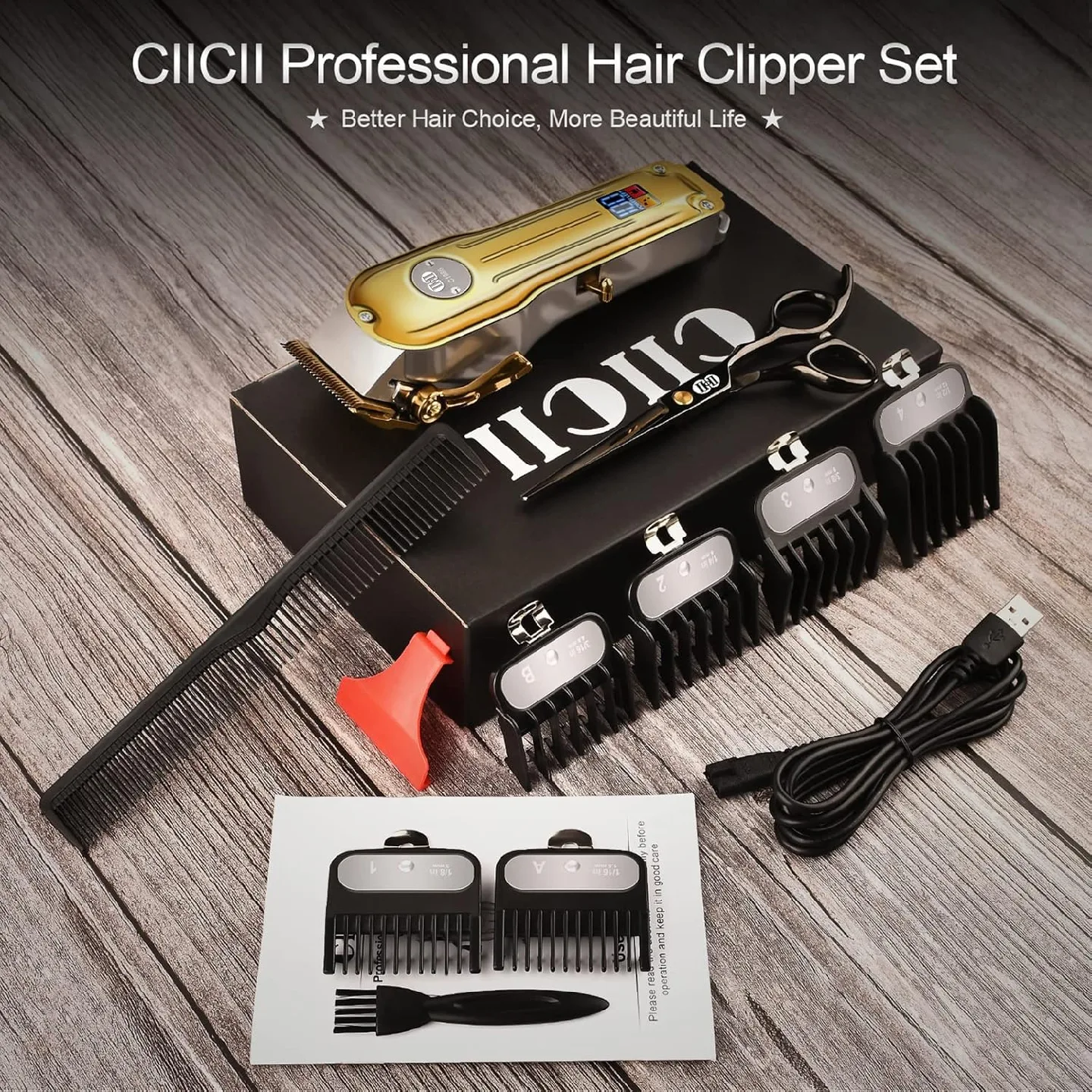 Cordless Hair Clippers, CIICII Professional Hair Clippers image indicator(8)