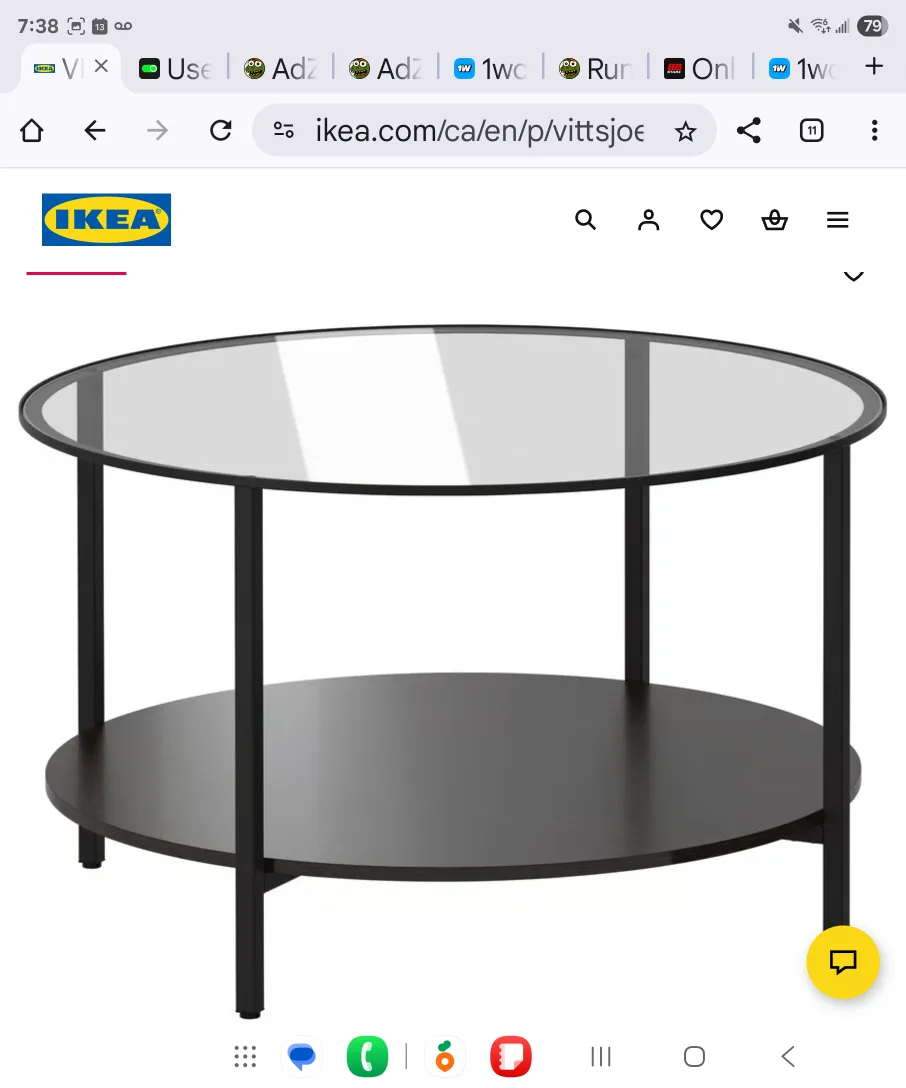 IKEA VITTSJÖ Coffee Table - Black/Glass thumbnail