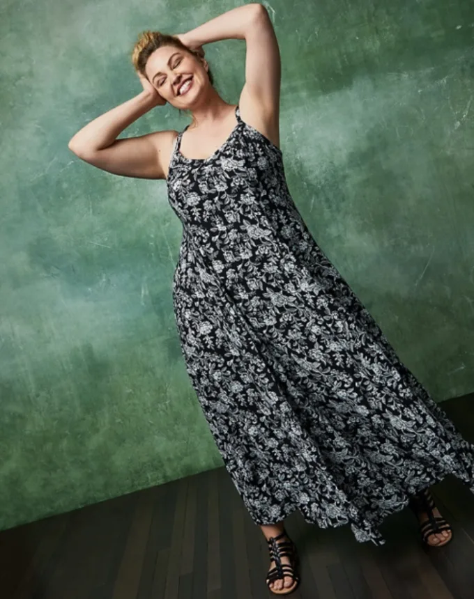 Torrid Black & White Maxi Dress Size 1 image indicator(4)