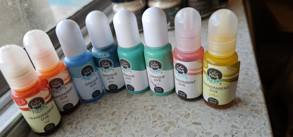 Color Pour Resin Dye Lot - Transparent & Opaque