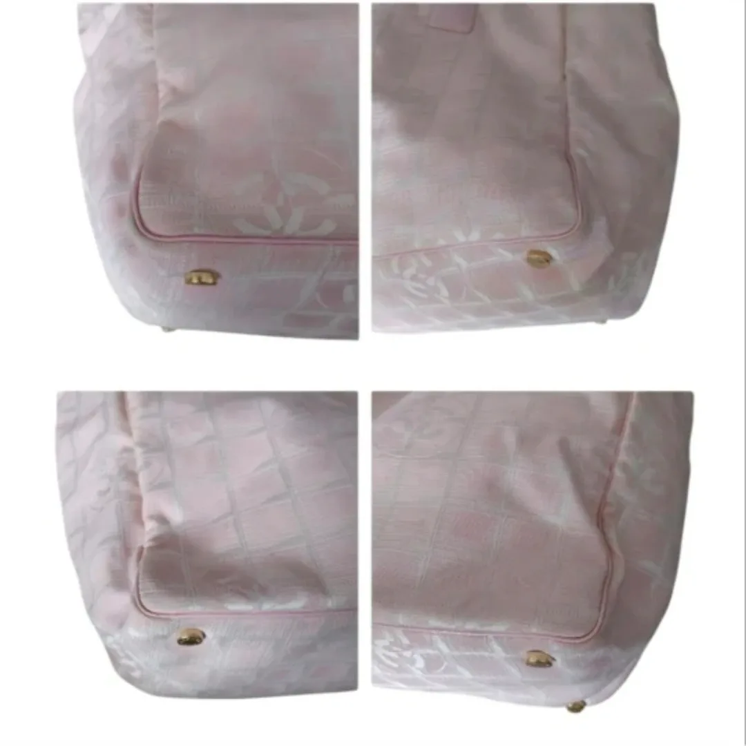 Chanel Pink Nylon CC Travel Line Tote Bag image indicator(7)