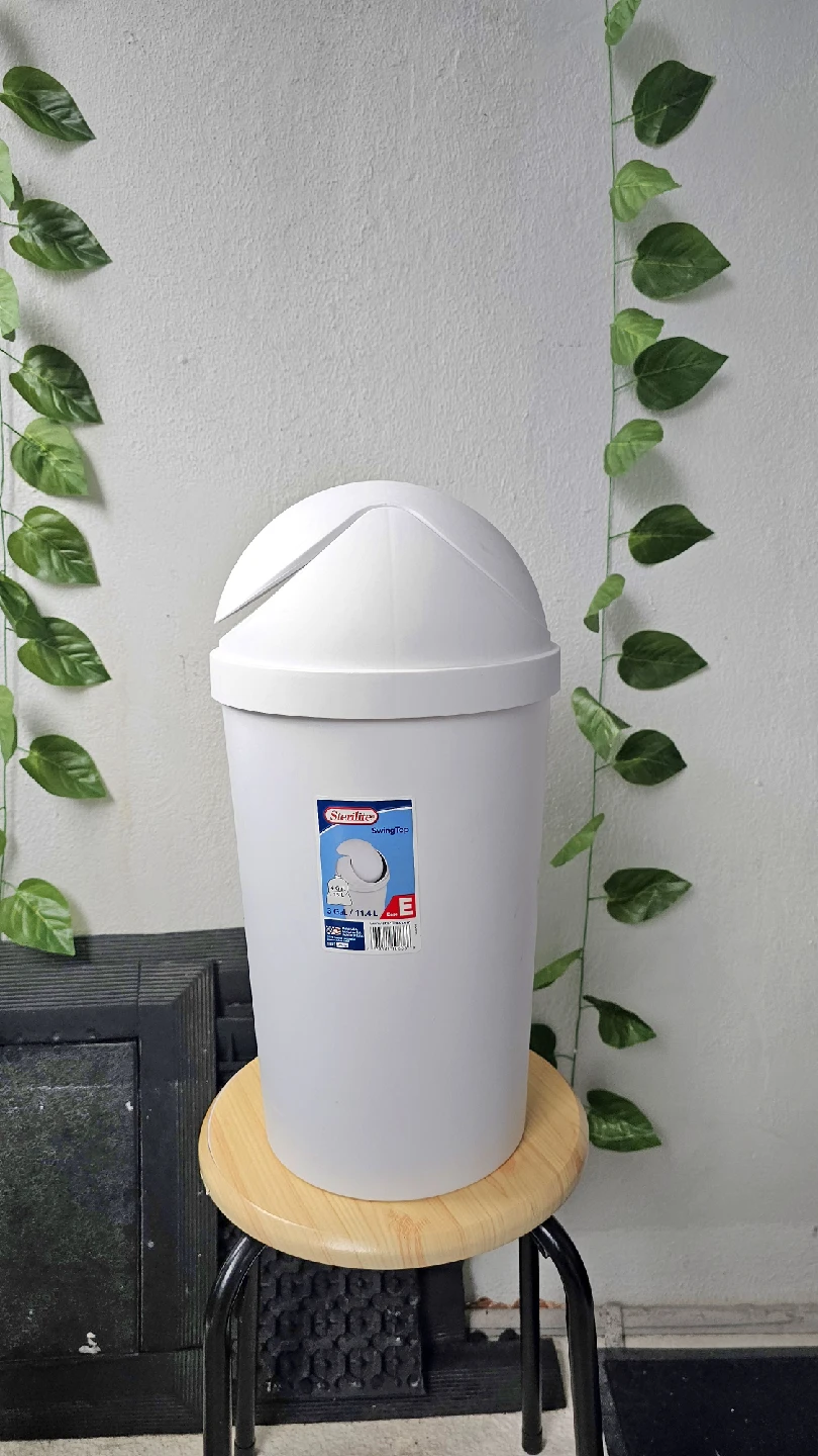 Sterilite 3 Gal White Swing-Top Wastebasket - photo 4